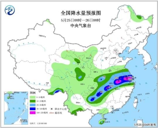 图为中央气象台发布的降水量预报图。中央气象台网站截图