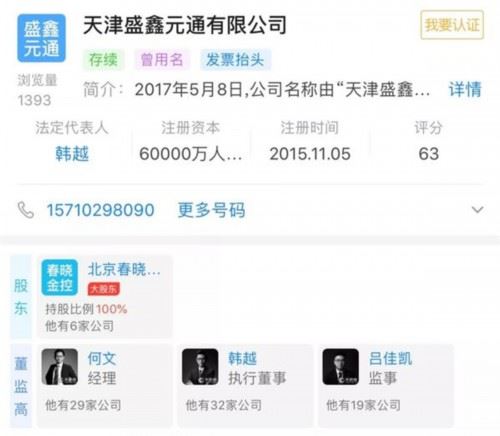 春晓资本“花落”！创始人被抓 7.5亿入主上市公司暴跌60%又被司法冻结！ 